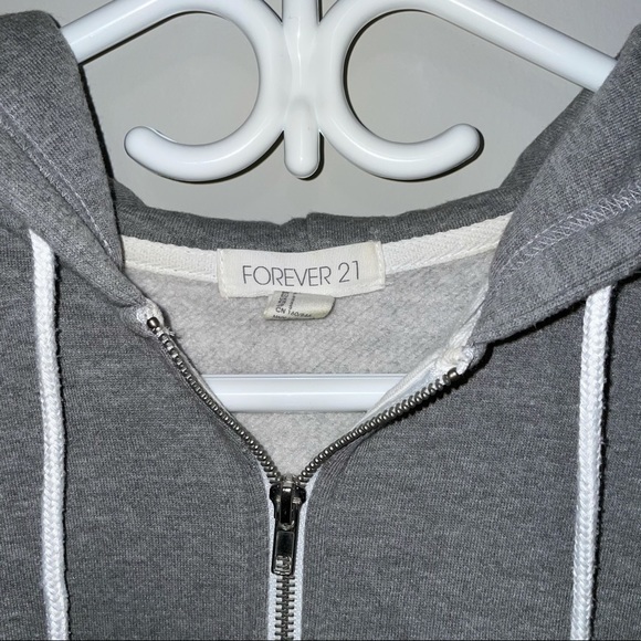 Grey Forever 21 Zip Up Hoodie - Picture 3 of 3